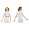 thumbnail image 2 of Aislor Girls Mesh Long Sleeve Drawstring Hooded Crop Top for Hip Hop Jazz Dancewear White 8, 2 of 7
