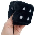thumbnail image 5 of par de dados de peluche peludos colgantes con puntos para decorar el coche cuadrado Retro oso de fresa Hogar, 5 of 5
