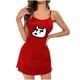 thumbnail image 2 of Camisón corto de talla grande para mujer, camisón de manga corta con estampado de pecho a la moda, camisón para mujer, 2 of 6