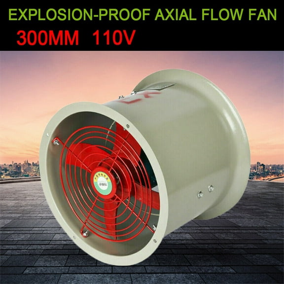 12" Explosion-proof Axial Fan Cylinder Pipe Spray Booth Paint Fumes Exhaust Fan
