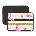 thumbnail image 3 of Bingfone Gold Glittering Hearts And Flamingos Laptop Sleeve Case 13 Inch, 360° Protective Computer Carrying Bag, 3 of 9