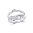 thumbnail image 1 of FB Jewels 14kt White Gold Womens Round Diamond Chevron Wrap Ring Guard Enhancer Wedding Band 1/2 Cttw, 1 of 1