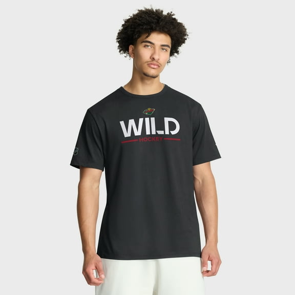 Men's Fanatics Black Minnesota Wild Authentic Pro Primary T-Shirt