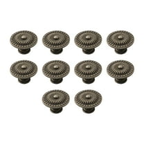 Elegant Antique Brass Cabinet Knobs Round Vintage Drawer Pulls (10 Pack)