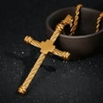 thumbnail image 3 of Fashion Cross Necklaces For Men 14K Yellow Gold Cross Jewelry Necklace, 3 of 7