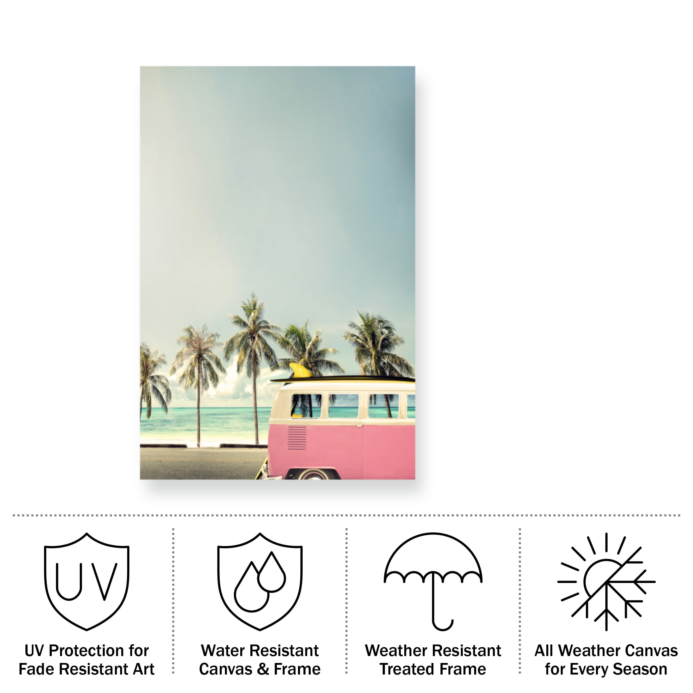 Design Fabrikken 'Surf Bus Pink Fabrikken' Outdoor All-Weather Wall Decor