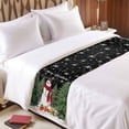 thumbnail image 4 of Bed Runner Scarf for King Size Bed, Black Christmas Beds Scarf Throws for Foot of Bedding, Snowman Xmas Tree Snowflake Winter Gifts Decorative Beds Runners for Bedroom Guestroom, 94"x20", 4 of 8