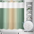 thumbnail image 2 of No Hook Shower Curtain, Sage Green Ombre Shower Curtains for Bathroom with See Through Top Window, Modern Yellow Gradient Farmhouse Art Waterproof & Washable Bath Curtain 66"x72", 2 of 9
