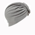 thumbnail image 4 of Gray Headband for Women's Eid Al Fitr Season Flower Solid Color Wrinkled Long Strip Single Side Sticker Headscarf Hat Muslim Headscarf, 4 of 5
