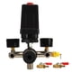 thumbnail image 1 of Interruptor de control de presión Medidores de regulador dual Unión Válvula de bola Accesorios para compresores de aire 0‑180PSI, 1 of 5