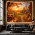 thumbnail image 6 of Red Barn Beyond Pumpkins and a Lantern, Cozy Farmhouse for Country Lovers, Harvest Wall Art, Thanksgiving Hostess Gift, Tapestry Wall Hanging for Dining Room and Living Room, 6 of 7