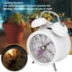 thumbnail image 5 of Mini reloj despertador digital de metal silencioso con luces y campana centelleante para dormitorio de estudiantes, color blanco, 5 of 13