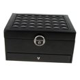 thumbnail image 3 of Organizador De Caja De Joyería De Moda Caja De Joyería De 2 Capas Para De Collar De De Pendiente - Caja De Almacenamiento de material cuero De P Negro Salvador Caja de almacenamiento de joyas, 3 of 10