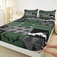 thumbnail image 3 of Manfei Wildlife Bear Kids Twin Sheet Sets, Vintage Western Lake House Twin Fitted Sheet, Rustic Hunting Flat Sheet, Luxury Bedroom Decor, 3 Pieces, 3 of 7