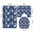 thumbnail image 3 of Blue Pioneer Flower and Paisley Pattern Bathroom Rugs Sets 3 Piece,Toilet Cover Set,Absorbent Non Slip Bathroom Mats Sets with U-Shaped Contour Rug Toilet Rug Set, 3 of 5