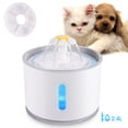 thumbnail image 1 of USB 2.4L Automatic Pet Cat Water Fountain with LED Lighting Dogs Cats Mute Drinker Feeder Bowl Drinking Dispenser , Plastic PP, 1 of 5