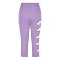 thumbnail image 4 of AUNVITO Girls Baseball Print Yoga Capri Pants Sporty Casual Athletic Leisure Stretchy Comfy Capris, 4 of 4