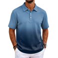 thumbnail image 2 of KLHDSF Men's Polo Shirts Short Sleeve Gradient Color Gym Workout Golf T-Shirt Casual Fashion V Neck Button Down Tops 2026 Dark Blue M, 2 of 7