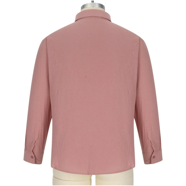 2022 Men's Cotton and linen Button Down Shirts Casual Long Sleeve  Regular-fit Shirt Plaid print Business Dress Shirt Jacket