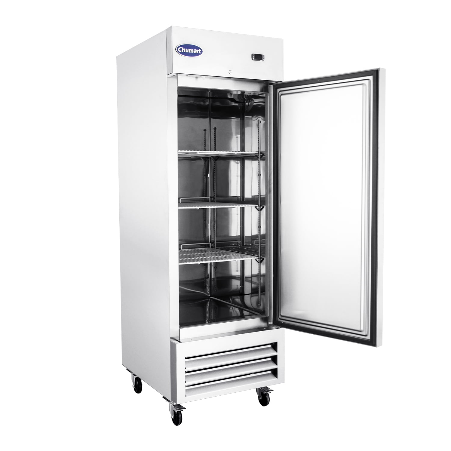 27"Heavy Duty ChumartUSA Commercial 23 cu ft Solid Stainless Steel Reach-In Refrigerator Up Right