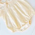 thumbnail image 5 of Sngxgn Girl Romper Baby Girls Ruffle Bodysuit Knit Shirt Toddler Girl Jumpsuit Tops(Beige,6M), 5 of 9