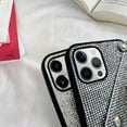 thumbnail image 4 of for iPhone 14 Pro Max Bling Case, Glitter Diamond Sequins Case Small Credit Card Cash Holder Wallet Case with Shiny Crossbody Chain Hard PC Back Protective Girly Stand Case Black, 4 of 8