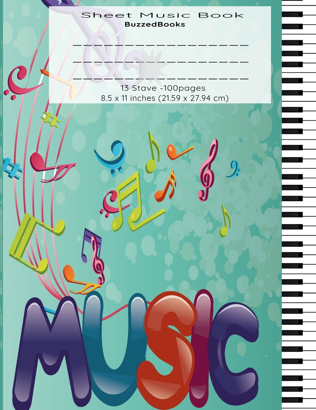 Music Notebook: Music Notebook:Unicorn Blank Sheet Music Staff Manuscript Paper,Musicians Notebook Treble Clef Music Paper Music Journal Notebook for Musicians 100 pages