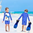 thumbnail image 2 of Pashop Boys Two Piece Rash Guard Swimsuits Kids Long Sleeve Sunsuit Swimwear Sets Bathing Suit, 2 of 5