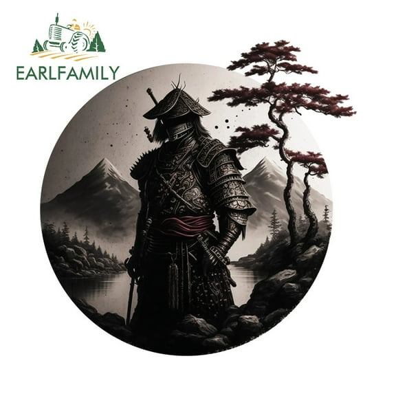 EARLFAMILY 5.1 Inch Samurai Warrior Japanese Car Stickers Personality Waterproof Vinyl Decals Suitable for Skateboard Motorcycle Windshield Laptop