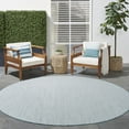 thumbnail image 2 of Nourison Courtyard Indoor/Outdoor Ivory/Aqua 8' x Round Area Rug (8 Round), 2 of 10
