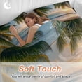 thumbnail image 4 of Queen 4 Piece Bedding Set Summer Palm Trees Ocean Waves Soft Breathable Duvet Cover and Pillowcase, Seaside Beach Sky Duvet Cover Set Bed Sheets for Bedroom Dormitory Guest Room, 4 of 9