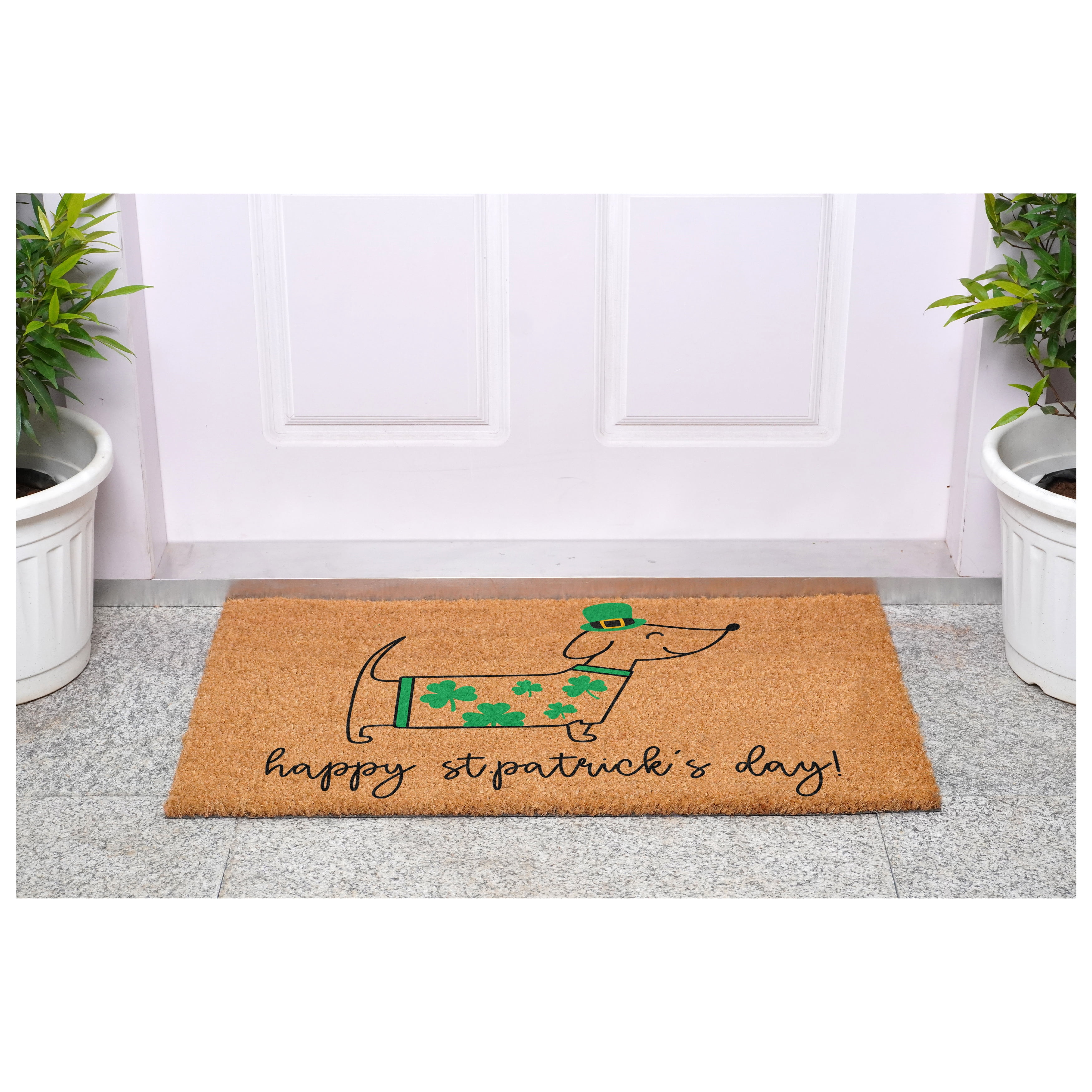 Calloway Mills 117441729 Happy St. Patrick's Dog Doormat 17" x 29"