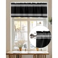 thumbnail image 7 of White Stripes Valances for Windows Geometric Black Background Valance Rod Pocket Light Filtering Short Window Treatments Curtains for Kitchen Bathroom Living Room Bedroom, 1 Panel, 60 x 18 Inch, 7 of 7