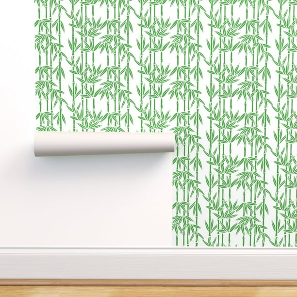 Peel & Stick Wallpaper Swatch - Bamboo Green Wood Rainforest