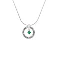 thumbnail image 2 of Delight Jewelry May - Green Crystal Bicone Silver-tone You Mean the World to Me Ring Necklace, 18", 2 of 4