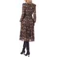thumbnail image 3 of INSPIRE CHIC Chiffon Floral Dress for Womens Fall 2026 Long Sleeve Flowy Pleated Midi Dresses M Black, 3 of 6