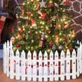 thumbnail image 1 of 24 Pcs Christmas Tree Fence White Plastic Picket Fence Decorative Border Small Garden Picket Fence Christmas Tree Fence Barrier for Dogs Weeding Party Garden Home Decorations 11.81 x 3.94 Inch, 1 of 6