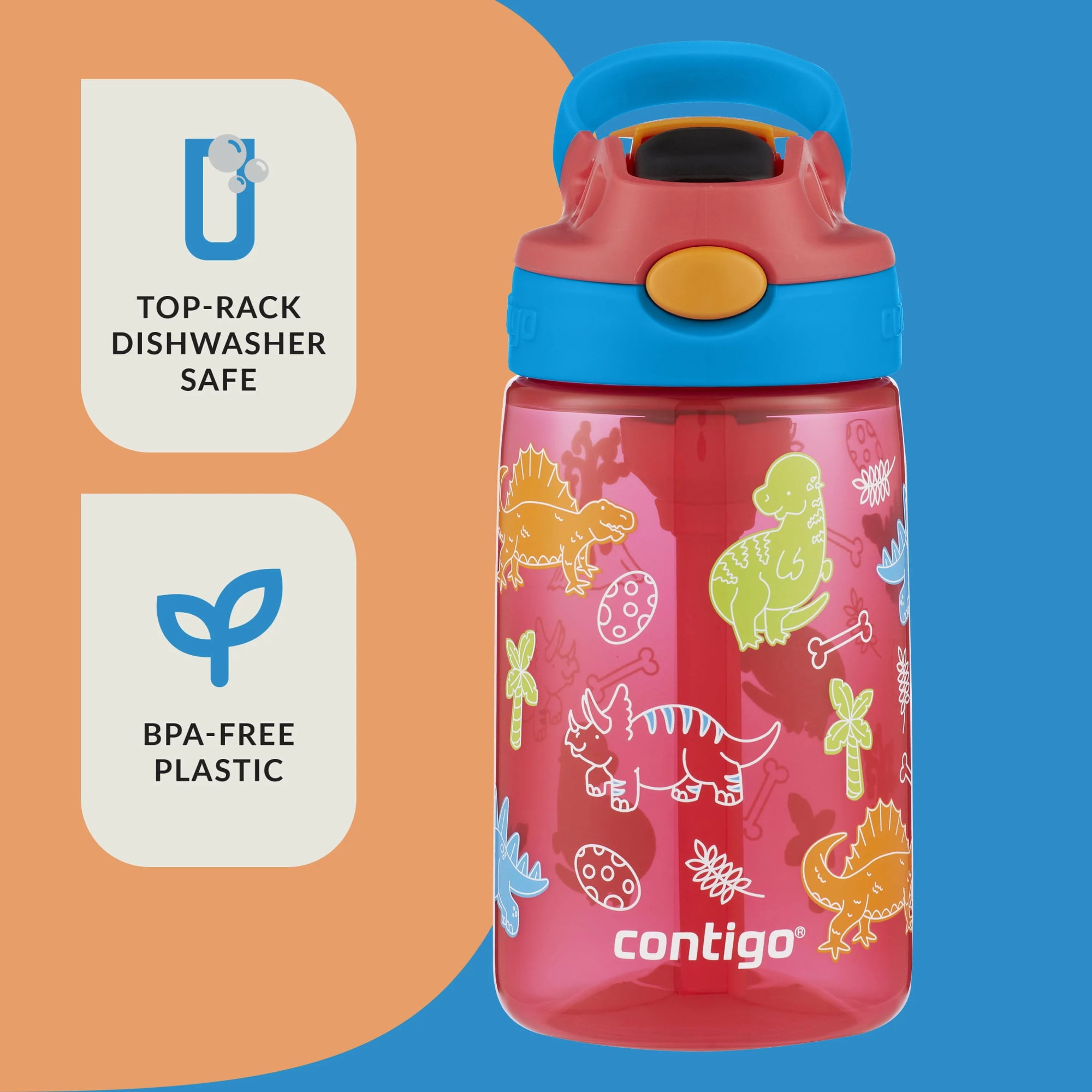 14oz AS Cleanable Watermelon Blue Poppy w/ Lil Dino Heard 6pc PDQ