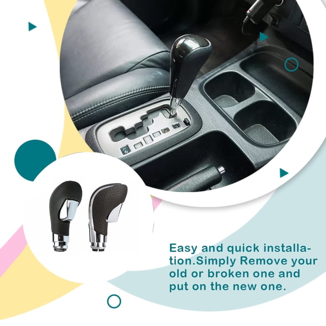 Car Gear Shift Knob Universal Leather Sealing Automotive Interior Shifter Replacement Automobile Vehicle Driving Control Cover Controller Black