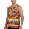 thumbnail image 2 of Disketp Vibrant Autumn Forest Hues Men's Workout Tank Tops Sleeveless Gym Shirt Quick Dry Fitness Bodybuilding Sleeveless T Shirt-Small, 2 of 7