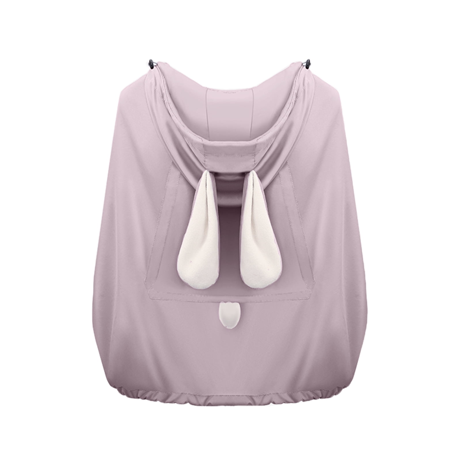 Riousery Baby Carrier Cover Hooded Stretchy Cloak for Infants Windproof Soft Stroller Cover with Pocket Purple Pink Rabbit 32x26x0.8 inches / 81x66x2 cm