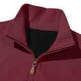 thumbnail image 5 of Chiccall Men's Quarter Zip Sweater Twill Textured Mock Neck Comfy Pullover Sweater, 5 of 8