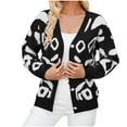 thumbnail image 1 of asddcavvf Cardigan for Women Womens Leopard Print Cardigans Fall Winter Button Front V Neck Long Sle, 1 of 4