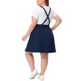 thumbnail image 3 of MODA NOVA Juniors' Plus Size Suspender Skirt Patch Pocket Side Button Denim Overall Dress, 3 of 6