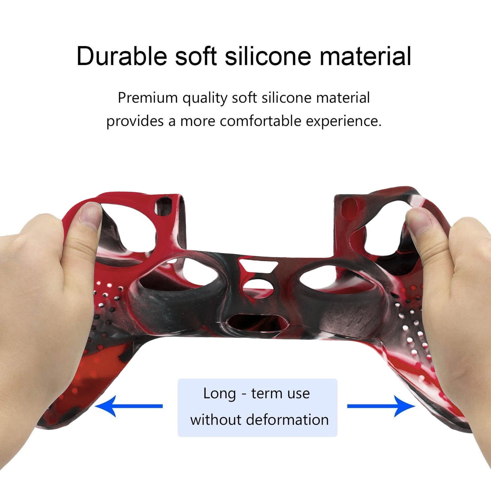 PS4 Controller Grip,Hikfly Skin Silicone Gel Controller Cover Case  Protector Compatible for PS4/PS4 Slim/PS4 Pro Controller (1x Controller  Cover with