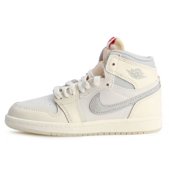 Little Kid's Jordan 1 Retro High OG Sail/University Red-Pale Ivory (IH4283 100) - 11