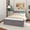 Gray, variant on King Size Wood Platform Bed with Gourd Shaped Headboard,Retro Style Platform Bed with Wooden Slat Support,Walnut