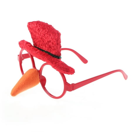 

NUOLUX Christmas Fancy Dress Party Funny Glasses Frame Snowman Hat and Nose Sunglasses Novelty Christmas Costume Ornaments Decoration Gifts Glasses Without Lenses