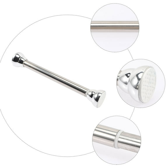 yuehuaidai Telescopic Extendable Bar Chrome Room No Punch Hole Curtain Rod 33X5.2CM Silver