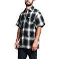thumbnail image 2 of G-Style USA Men's Western Casual Plaid Short Sleeve Button Down Shirt Y2000S - Black - Medium, 2 of 5